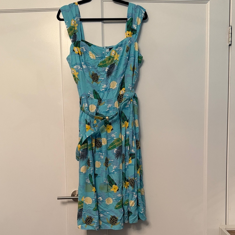 Tropical blue ModCloth x Collectif dress